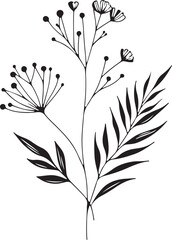 Obraz premium hand drawn floral branches and flourishes vector image