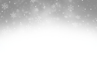 Vector heavy snowfall overlay. Snowflakes in different shapes and forms. Many white cold flake elements on transparent background. White snowflakes flying in the air. Snow flakes - snow background.