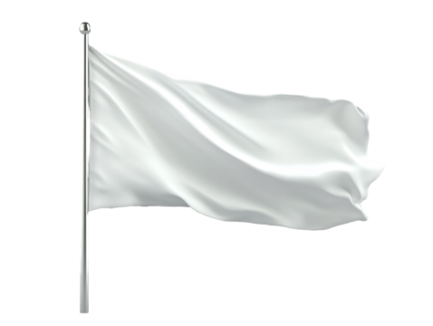 a white flag on a flagpole