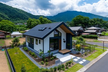 Small, affordable rural home with surrounding greenery, showcasing simple and accessible rural housing options