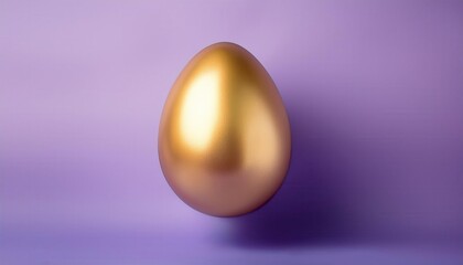 Elegant Golden Easter Egg on Pastel Lavender Background. Symbol of Wealth, Success, and New Beginnings. Ideal for Financial, Investment, Luxury Branding Concepts or Inspirational Marketing