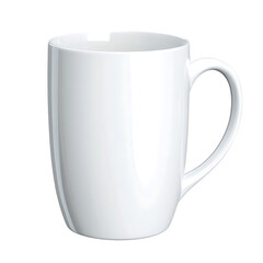 White coffee mug on a white isolated background, Transparent Background.