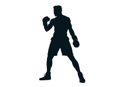 recommend clip art: a silhouette of a man wearing boxing gloves
