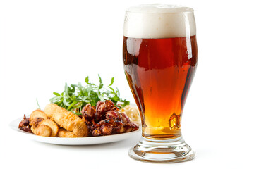 Enjoy a refreshing glass of beer paired perfectly with delicious chicken wings and savory snacks