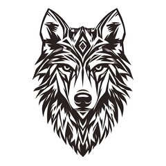 Obraz premium A stylized wolf head with a geometric pattern.