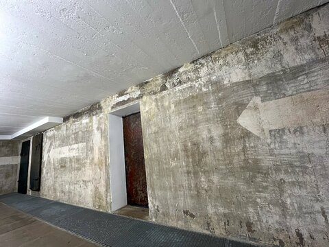 Berlin concrete bunker hallway