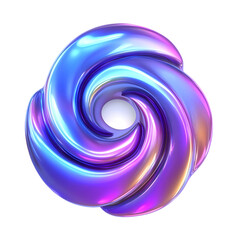 abstract purple blue spiral shape form 3d render icon isolated on transparent background cutout