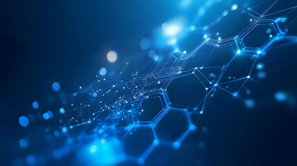 Obraz premium Abstract dark blue technology hexagonal background