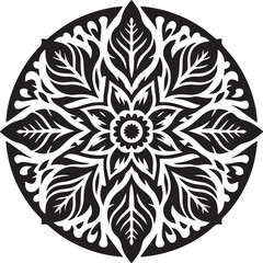  Mandala silhouette vector image