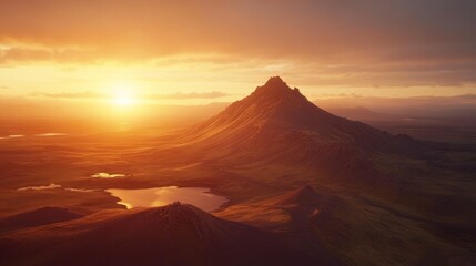 Naklejka premium Mountain Peak Sunset