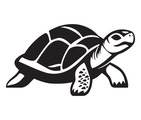 Fototapeta premium Tortoise icon silhouette, Turtle coloring page, Sea turtle illustration vector