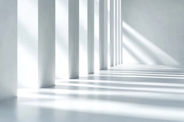 Obraz premium White and gray color scheme architecture minimalist shadow.