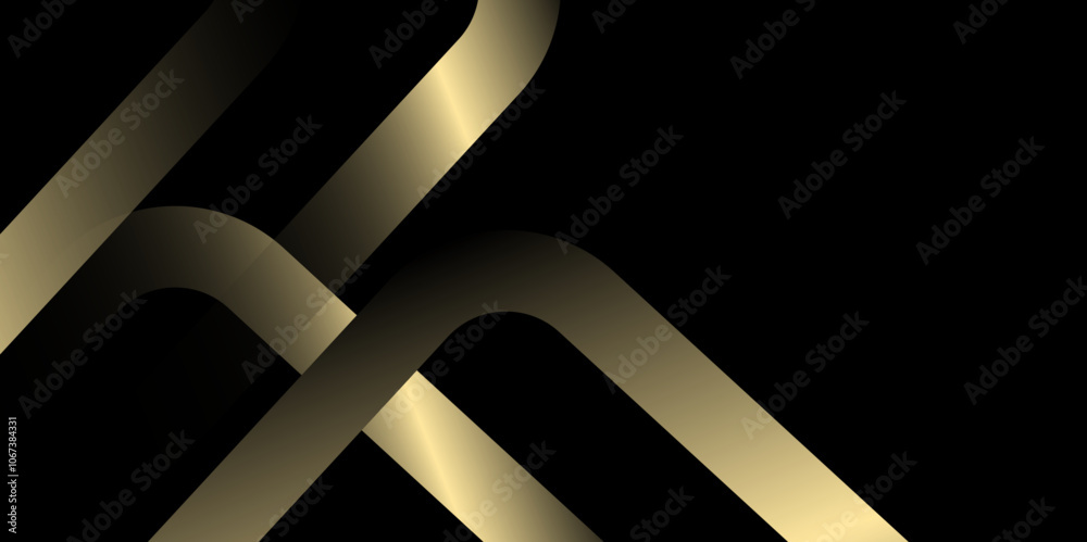 Aufkleber Abstract geometric gold concept shiny design background. luxury black and gold background with geometric lines and shapes. Vector illustration graphic design banner pattern presentation backgrounds.