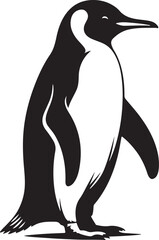 Penguin bird animal silhouettes vector image