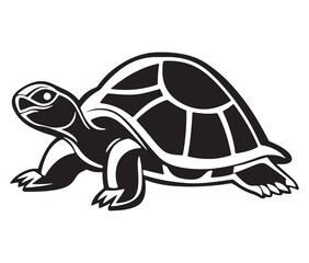Fototapeta premium Tortoise icon silhouette, Turtle coloring page, Sea turtle illustration vector