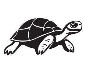 Fototapeta premium Tortoise icon silhouette, Turtle coloring page, Sea turtle illustration vector