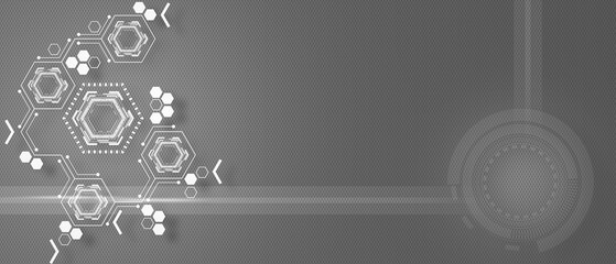 abstract hexagon digital molecular structure pattern innovation concept design background