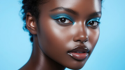 Aquamarine eyeshadow glam: fashion forward makeup inspiration for beauty enthusiasts