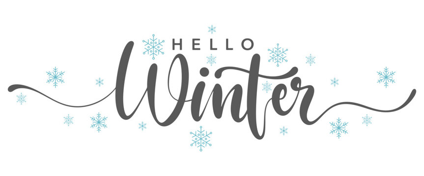 Hello winter lettering calligraphy vector eps