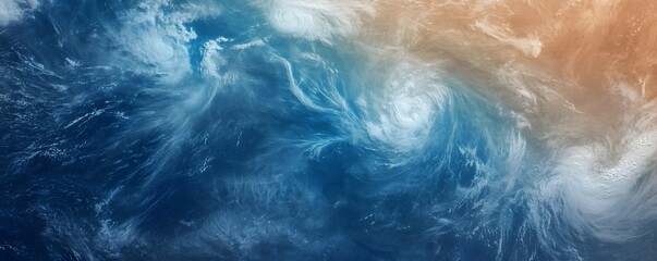 Obraz premium Satellite Visualization of Ocean Temperature Gradient - High-Resolution Weather Patterns Across Diverse Temperature Zones