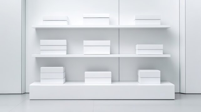 Enhance your space, a pristine white shelf for effortless organization and storage solutions