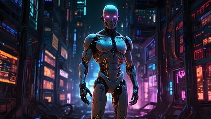 Future Hero ai  Robots, background Created with Generative AI technology.