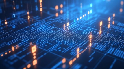 Obraz premium Digital Nova: An Explosion of Information in the Binary Universe.Concept of digital transformation, technological innovation, data explosion, virtual reality, and the future of technology.