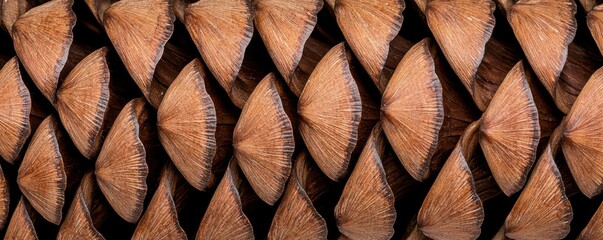 Close-up of a pine cone with detailed scales, focusing on texture and natural patterns, Pine cone texture close-up macro, Rustic and intricate