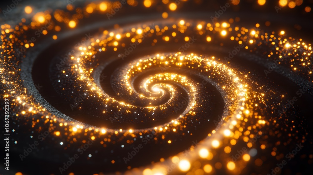 Poster Visualization of a confident AI algorithm as glowing nodes arranged in a spiral, representing unrelenting learning loops, 4k resolution