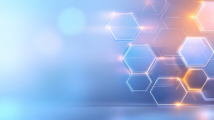 Abstract background hexagon pattern with glowing lights
