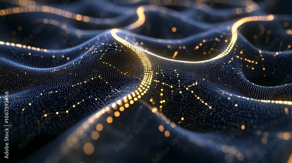 Poster A fearless AI algorithm visualized as a lattice of intersecting nodes and lines, symbolizing a robust and unbreakable digital architecture, 4k resolution