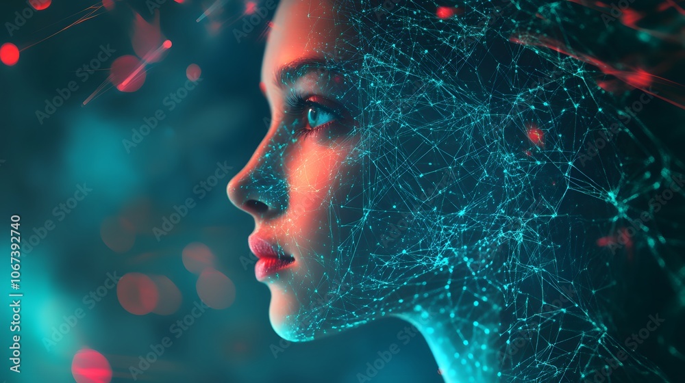 Aufkleber Artistic depiction of an AI algorithm as a glowing, complex structure, representing bold advancements in machine learning, 4k resolution