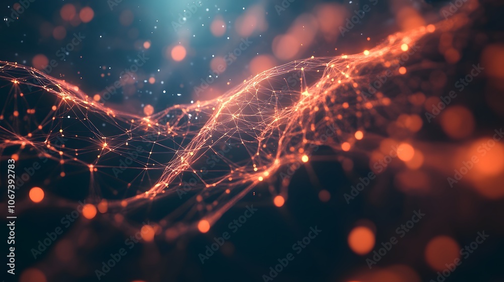 Aufkleber Illustration of a fearless AI algorithm with interwoven, radiating lines symbolizing boundless capability and data handling, 4k resolution