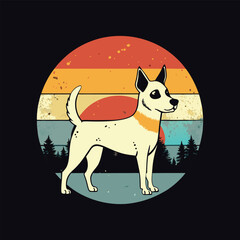 Retro dog t-shirt design Vector Illustration