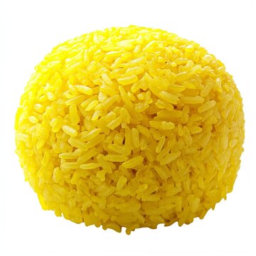 Yellow Rice (Nasi Kuning) - Traditional Indonesian Dish Isolated on White Background