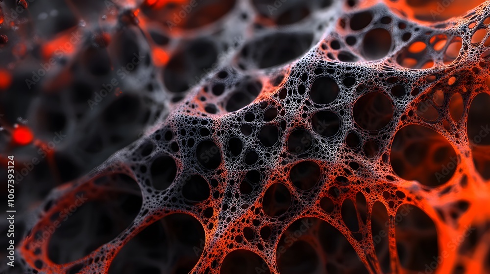 Poster Abstract composition of AI nodes arranged in a complex lattice, symbolizing resilient and fearless machine learning, 4k resolution