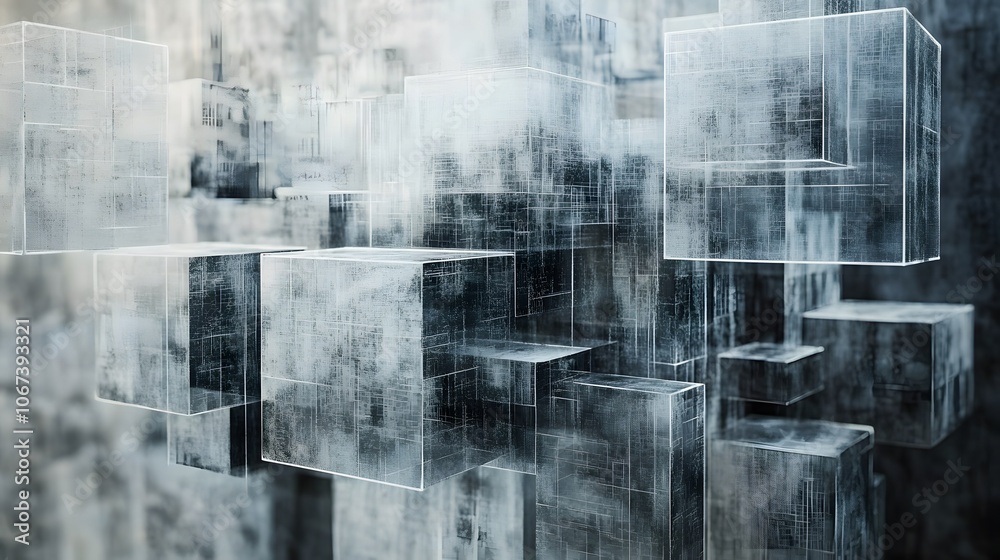 Poster Conceptual depiction of fearless AI architecture, with geometric patterns symbolizing relentless problem-solving and adaptation, 4k resolution