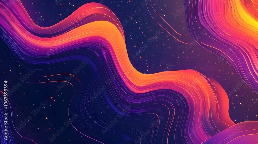 Aufkleber Fun and dynamic abstract background with swirling lines and cheerful colors, creating a lively and kind vibe, 4k resolution