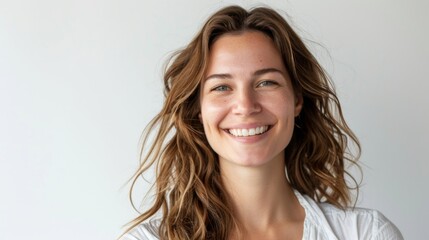 Naklejka premium Smiling Woman Portrait - Happy and Authentic
