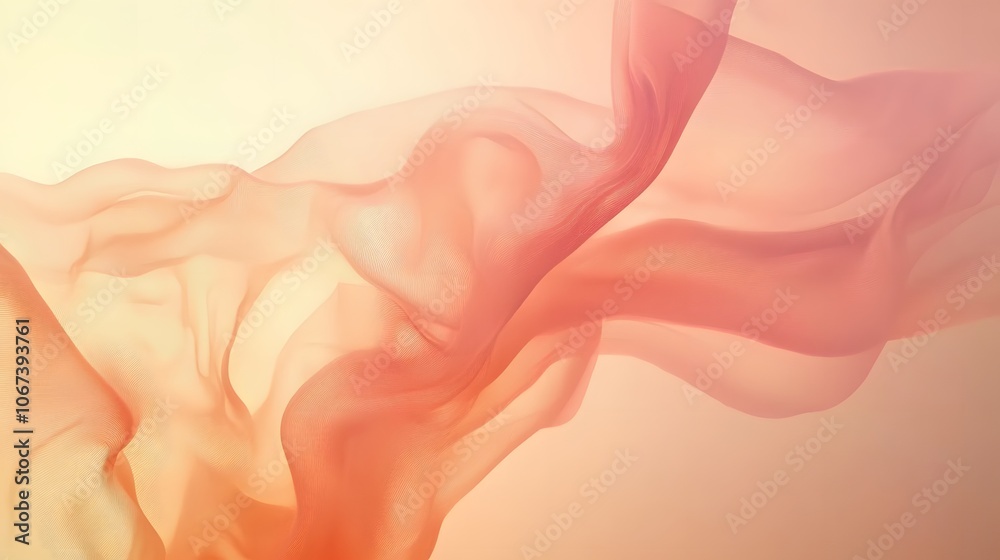Poster Warm and kind abstract background with pastel gradients and smooth lines, creating a calming and friendly atmosphere, 4k resolution