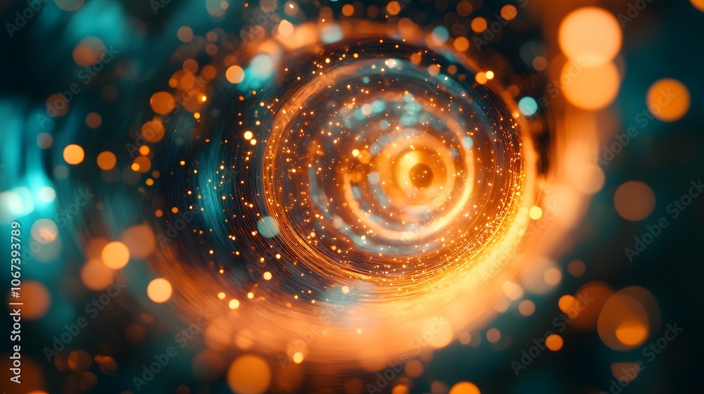 Poster Abstract background with overlapping circles and bright color bursts, radiating friendliness and joy, 4k resolution