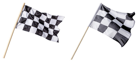 Checkered flags wave in the wind a classic racing symbol