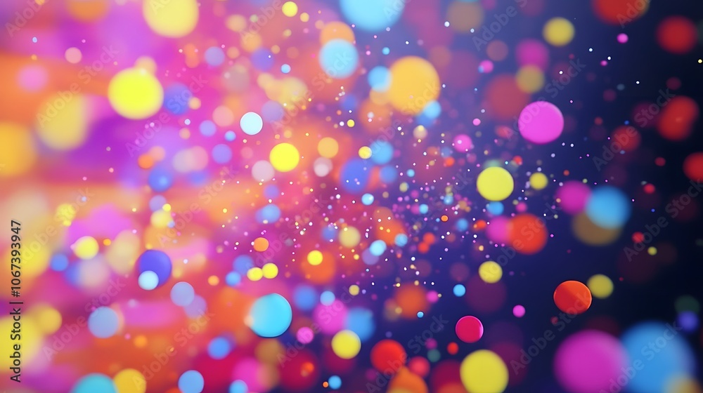 Poster Abstract background filled with playful polka dots and lines in a mix of bright colors, creating an energetic and fun vibe, 4k resolution