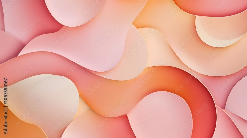 Poster Friendly abstract background with rounded shapes and warm colors, making the design feel cozy and welcoming, 4k resolution