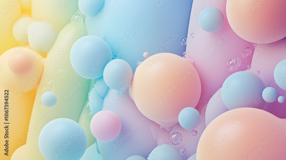 Poster Friendly abstract design with soothing pastel colors and circular patterns, making the scene feel kind and cheerful, 4k resolution