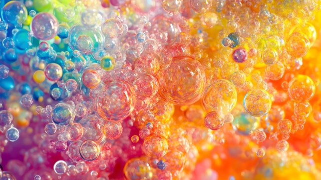 Playful abstract background with bright, bubbly shapes layered in vibrant colors, adding a humorous and upbeat tone, 4k resolution