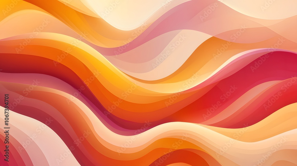 Aufkleber Warm and friendly abstract background with soft lines and cozy color tones, creating a gentle, inviting feel, 4k resolution