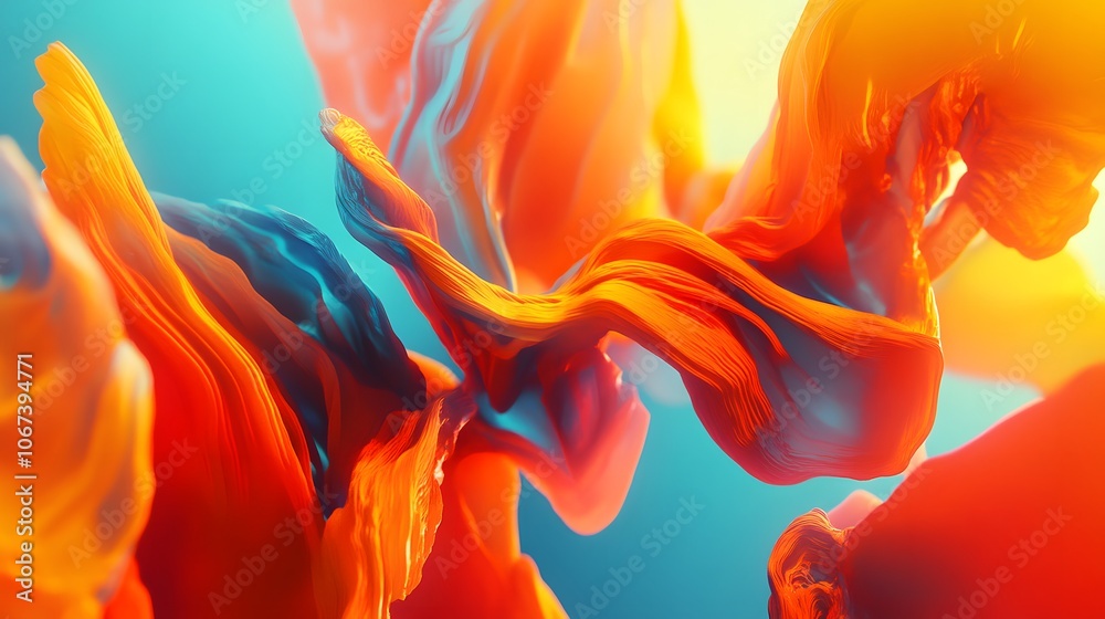 Poster abstract background with bold, colorful shapes in a dynamic arrangement, exuding a funny and lively 