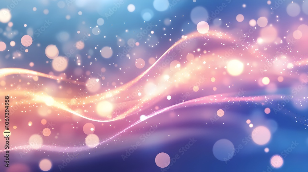 Aufkleber Warm and friendly abstract background with soft waves and bright dots, evoking a kind and cheerful atmosphere, 4k resolution