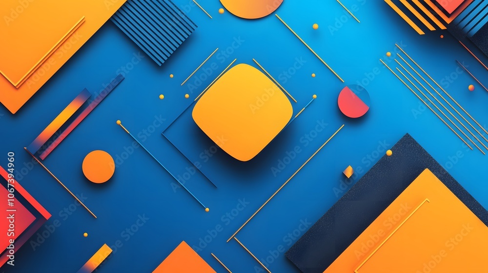 Poster abstract background with high-energy geometric patterns and bright colors, adding humor and exciteme